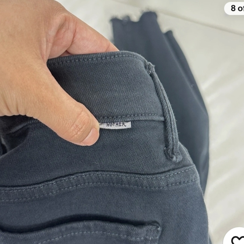 MOTHER Gray Ankle Cropped Jeans - Picture 9 of 11